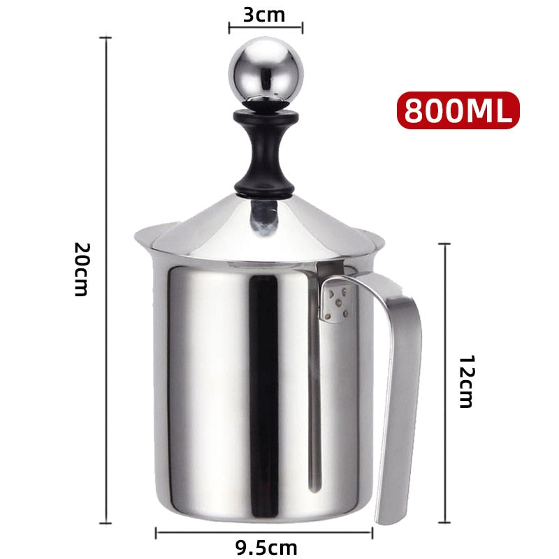 400ml Manual Milk Frother Japanese Style Double Strainer Manual