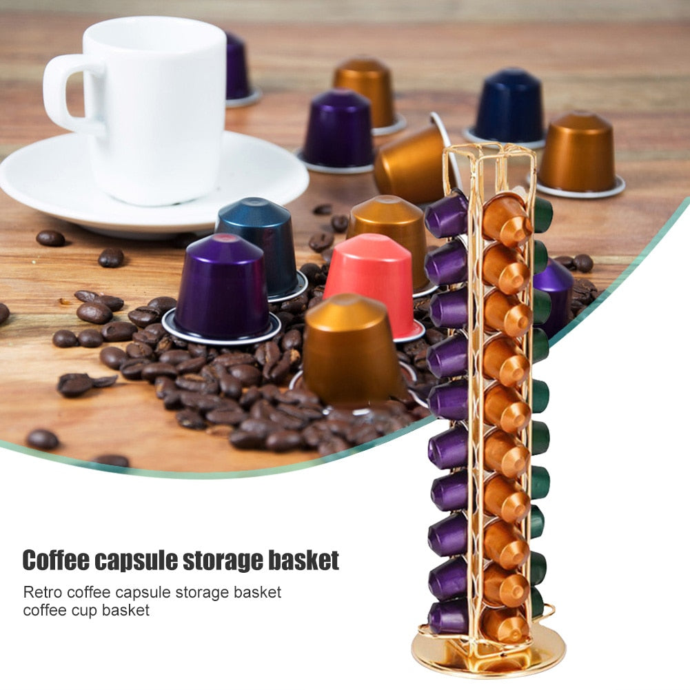 Large Capacity Metal Coffee Capsule Holder, Nespresso Capsule Holder, Coffee  Pod Organizer, Fruit Snack Basket, Bar Accessories - AliExpress